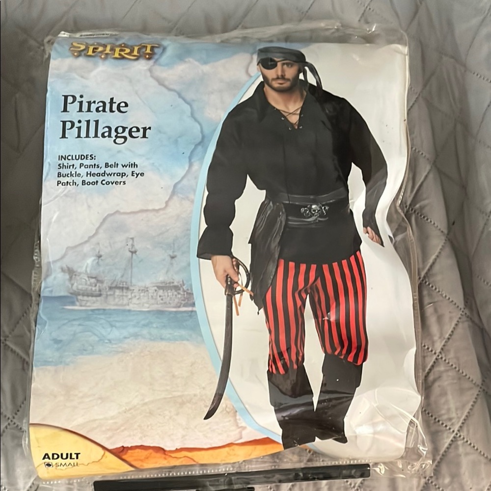 Spirit Buccaneer Costume with Red and Black Stripes